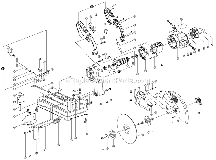 Black and Decker CS2001-BR (Type 1) 2000w Chop Saw 14 Power Tool Page A Diagram